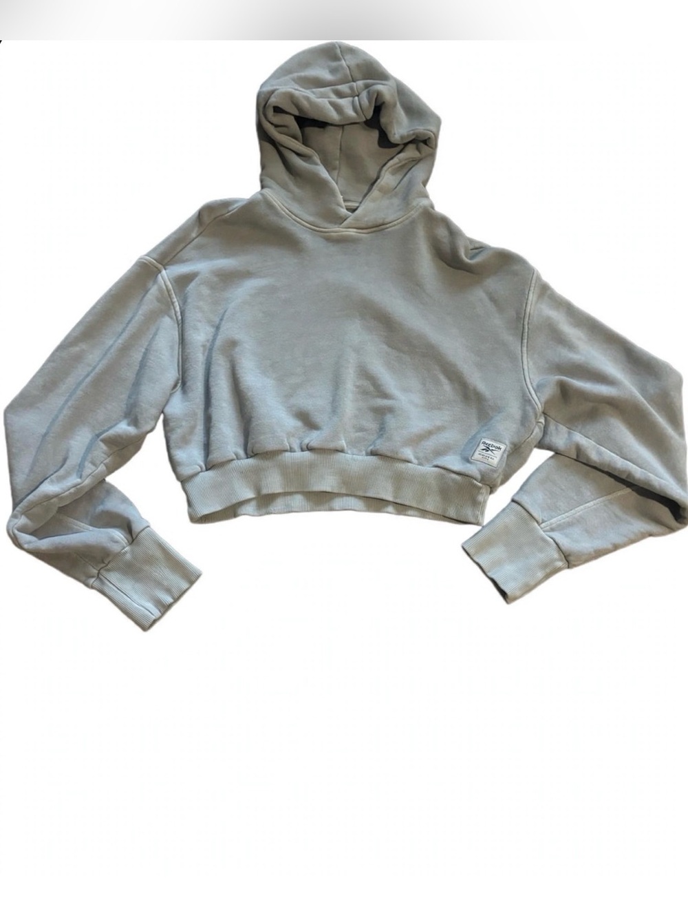 Reebok Natural Dye Cropped Hoodie Pullover - Beige Oatmeal - Cozy Fleece
